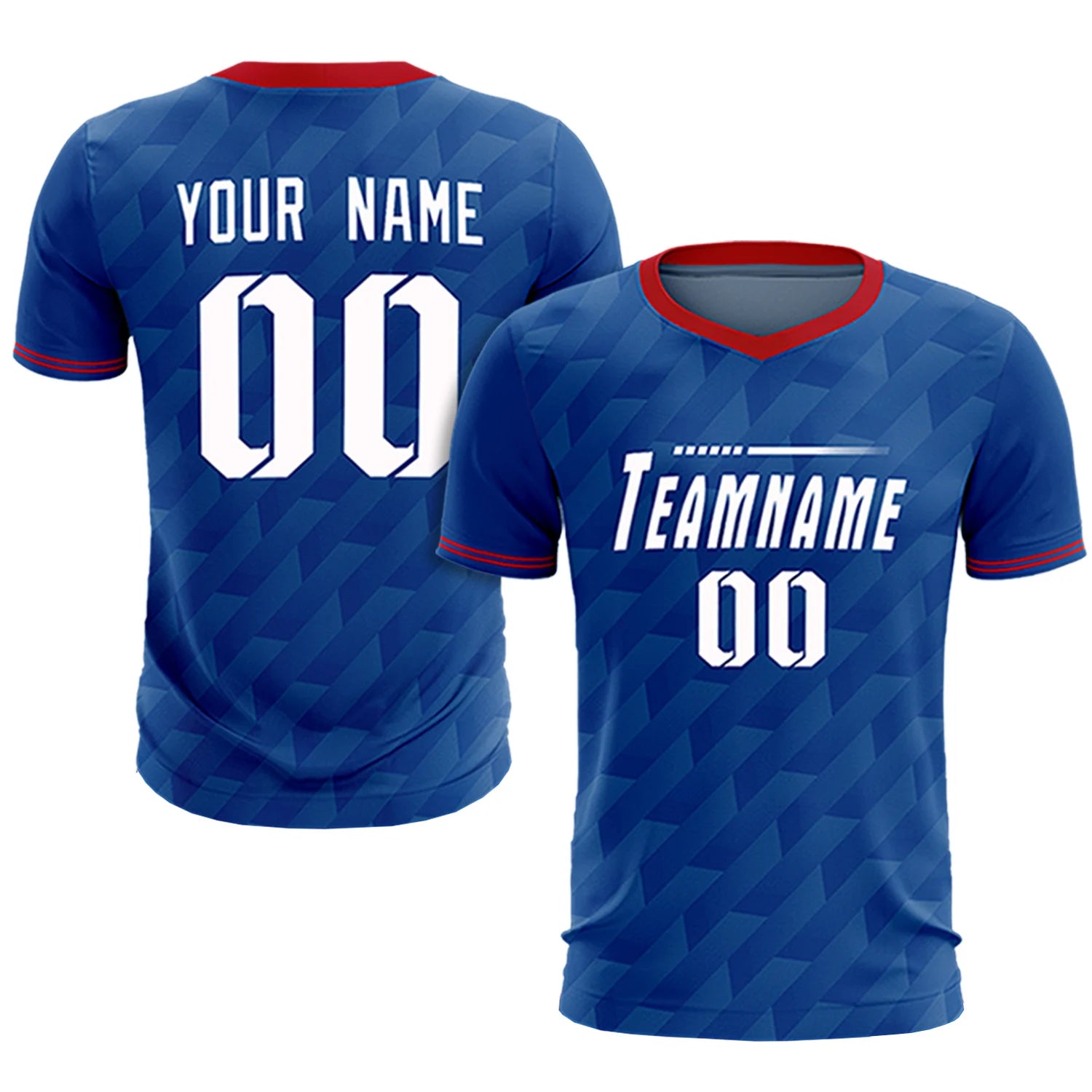 Custom Royal Blue Red Training Uniform Soccer Sets Jersey