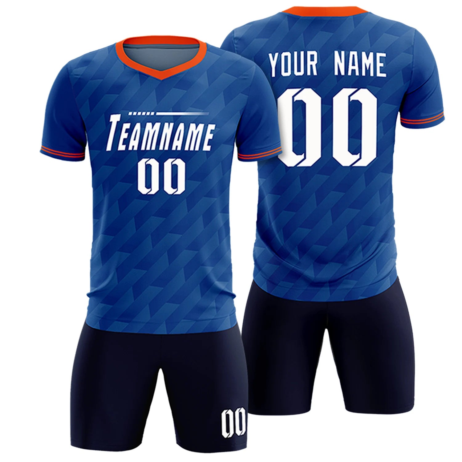 Custom Royal Blue Orange Training Uniform Soccer Sets Jersey