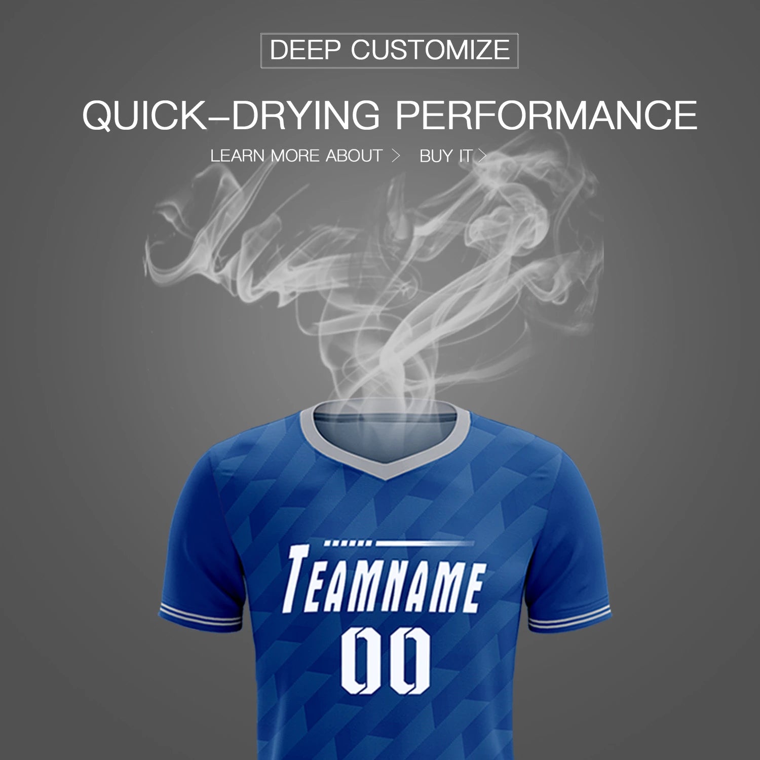 Custom Royal Blue Gray Training Uniform Soccer Sets Jersey