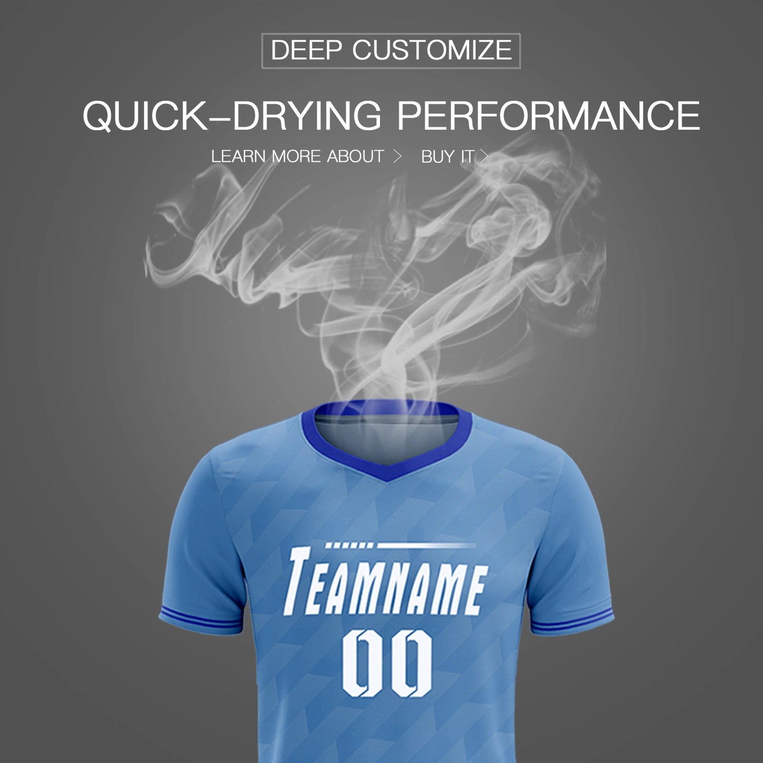 Custom Light Blue Royal Blue Training Uniform Soccer Sets Jersey