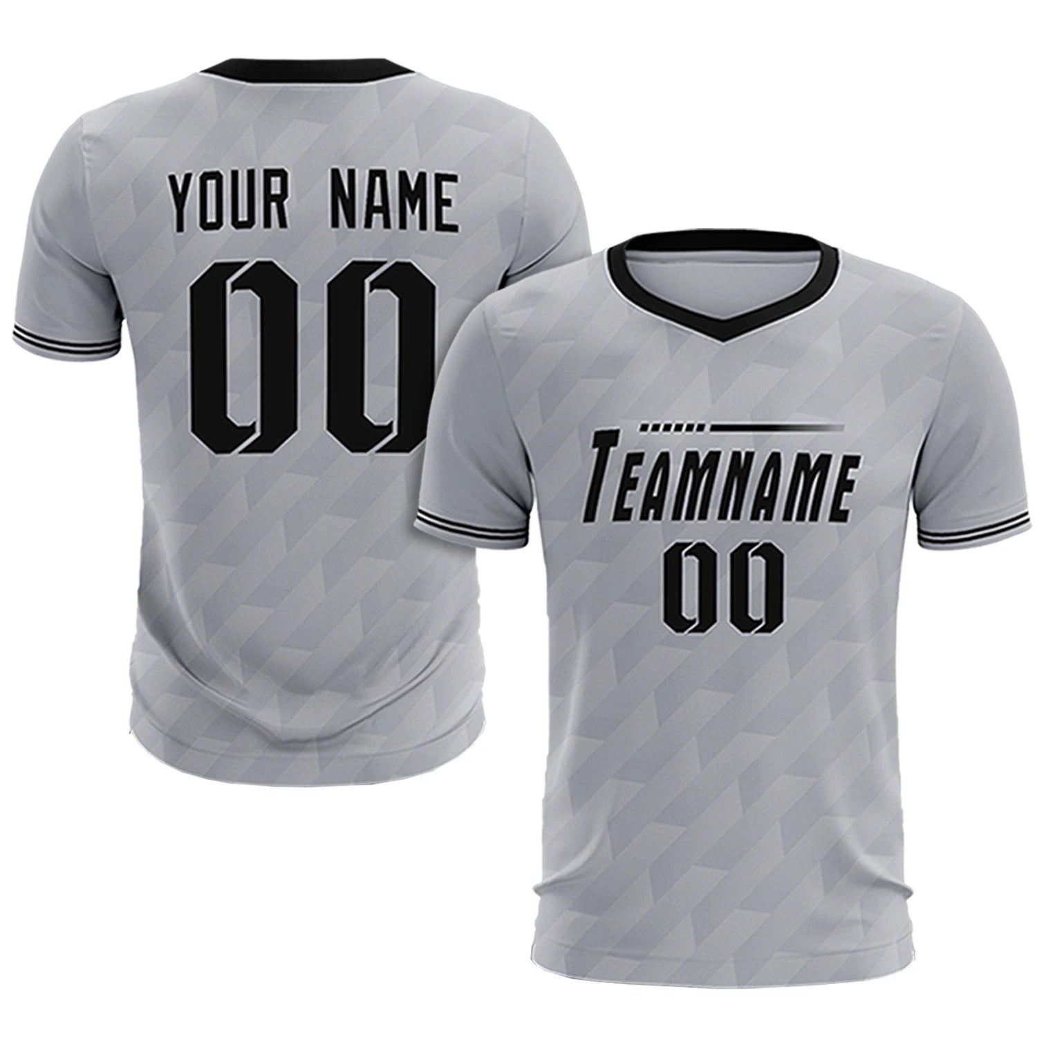 Custom Gray Black Training Uniform Soccer Sets Jersey