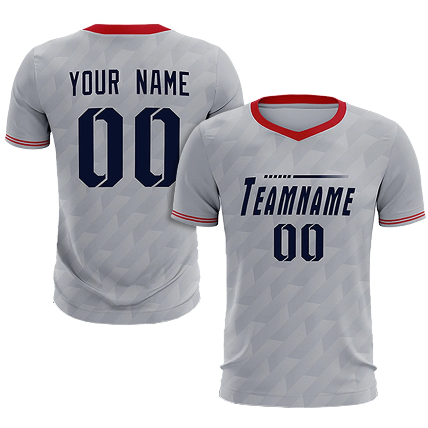 Custom Gray Red Training Uniform Soccer Sets Jersey