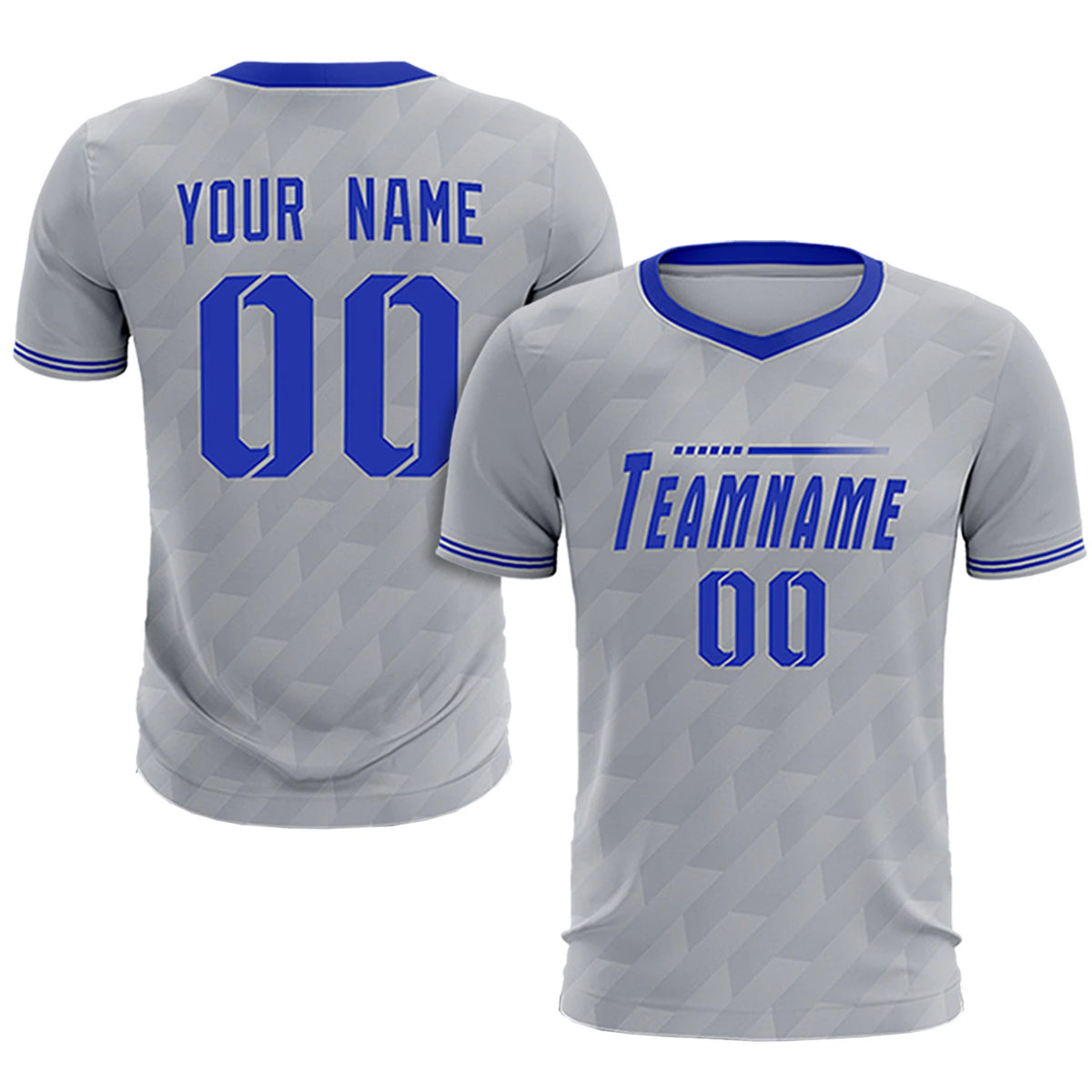 Custom Gray Royal Blue Training Uniform Soccer Sets Jersey