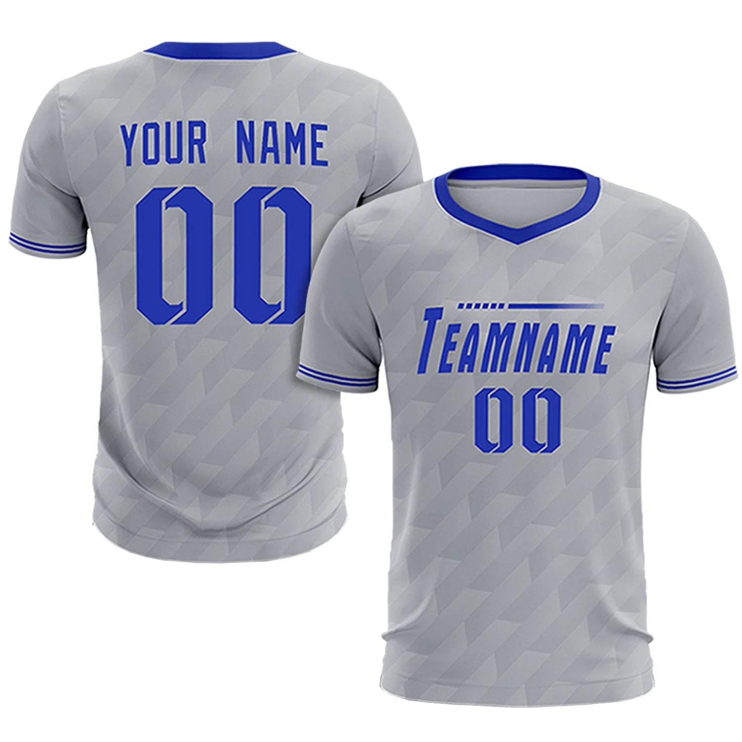 Custom Gray Royal Blue Training Uniform Soccer Sets Jersey