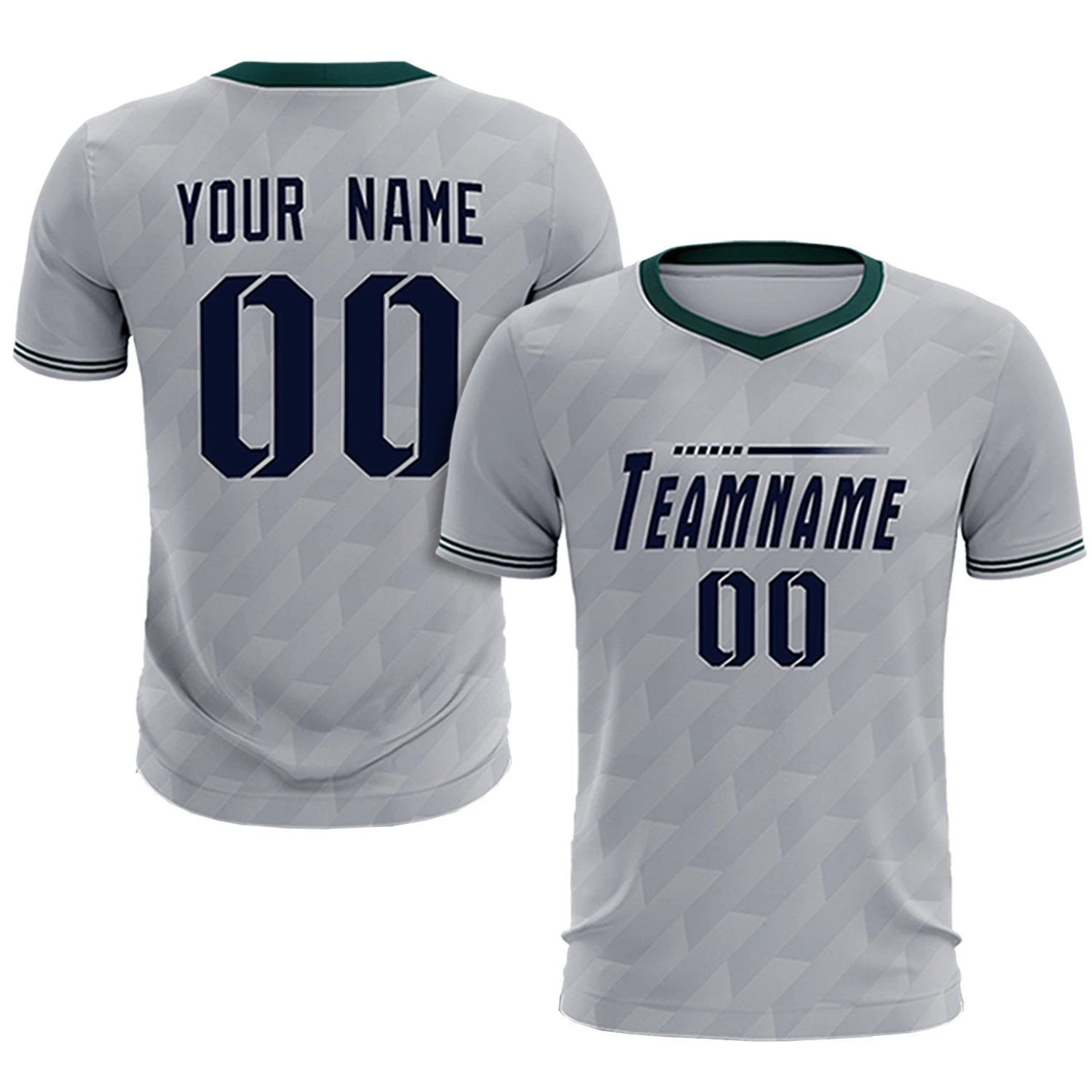 Custom Gray Midnight Green Training Uniform Soccer Sets Jersey