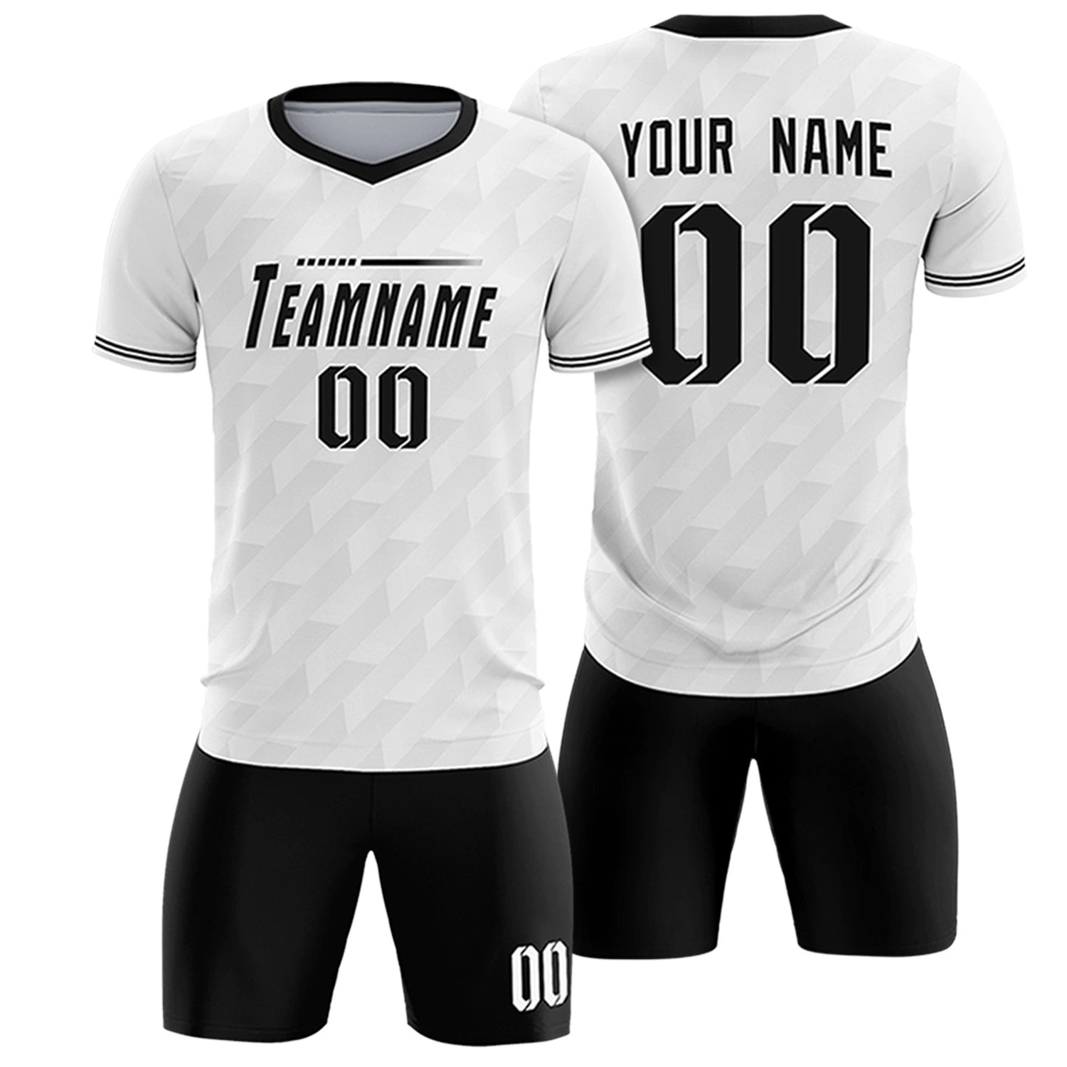 Custom White Black Training Uniform Soccer Sets Jersey