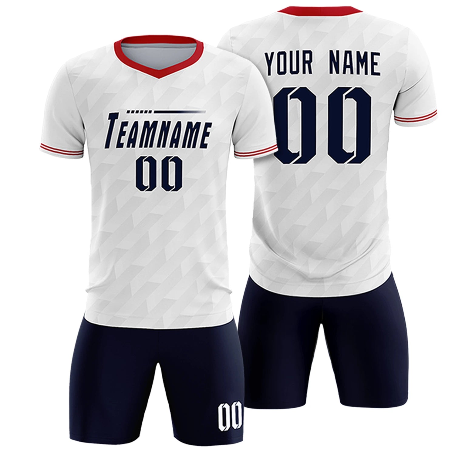 Custom White Red Training Uniform Soccer Sets Jersey
