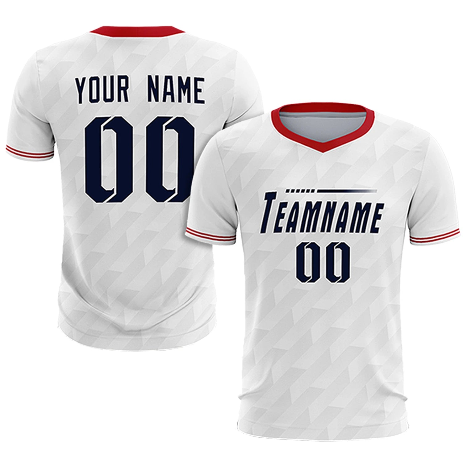 Custom White Red Training Uniform Soccer Sets Jersey