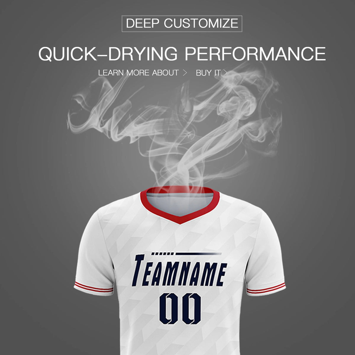 Custom White Red Training Uniform Soccer Sets Jersey
