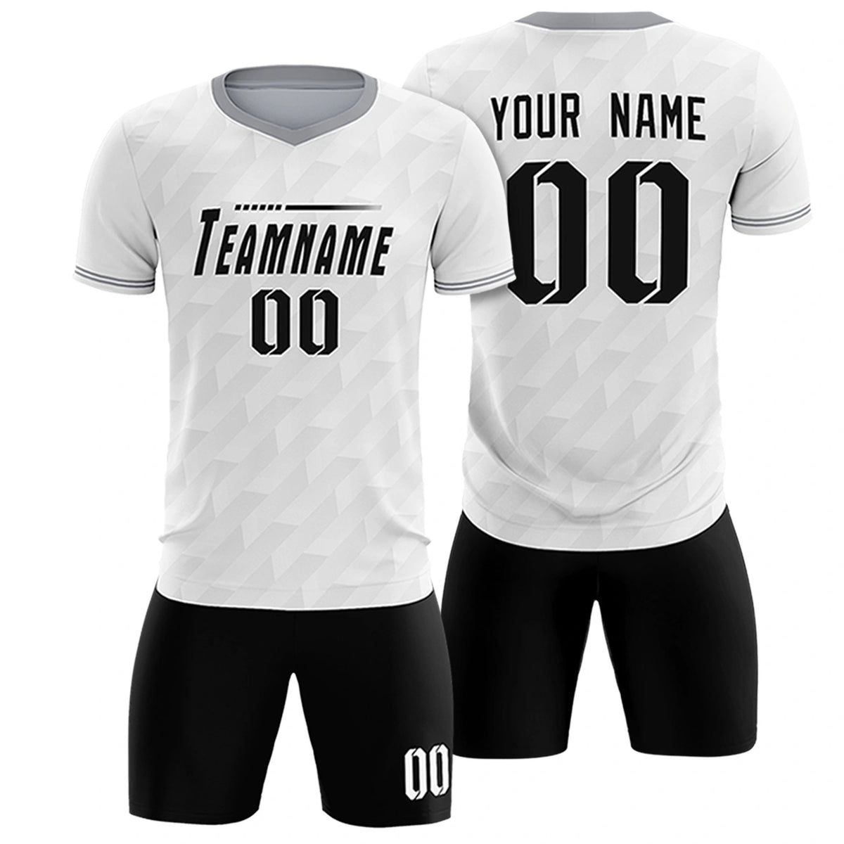 Custom White Gray Training Uniform Soccer Sets Jersey
