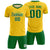 Custom Gold01 Kelly Green Training Uniform Soccer Sets Jersey