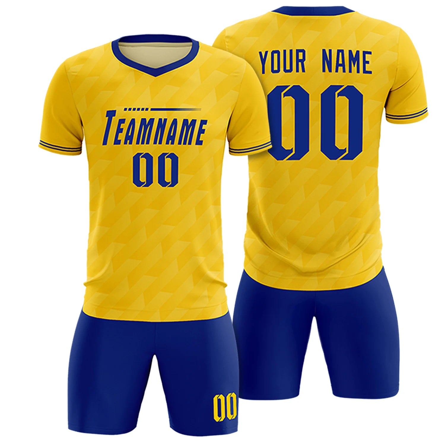 Custom Gold01 Royal Blue Training Uniform Soccer Sets Jersey