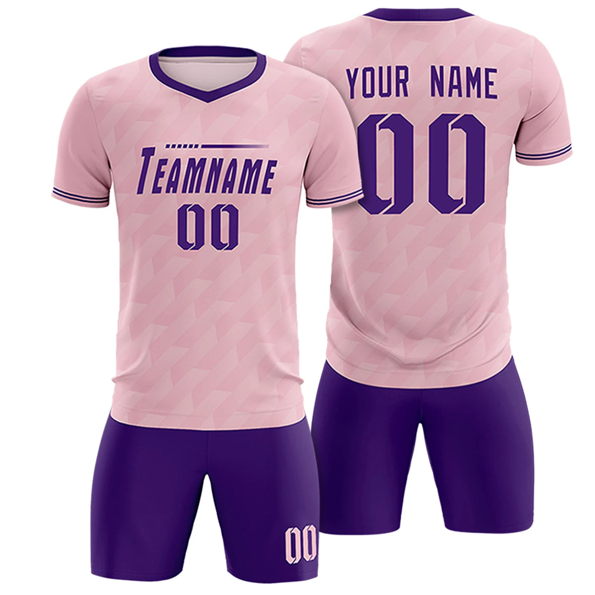 Custom Light Pink Purple Training Uniform Soccer Sets Jersey