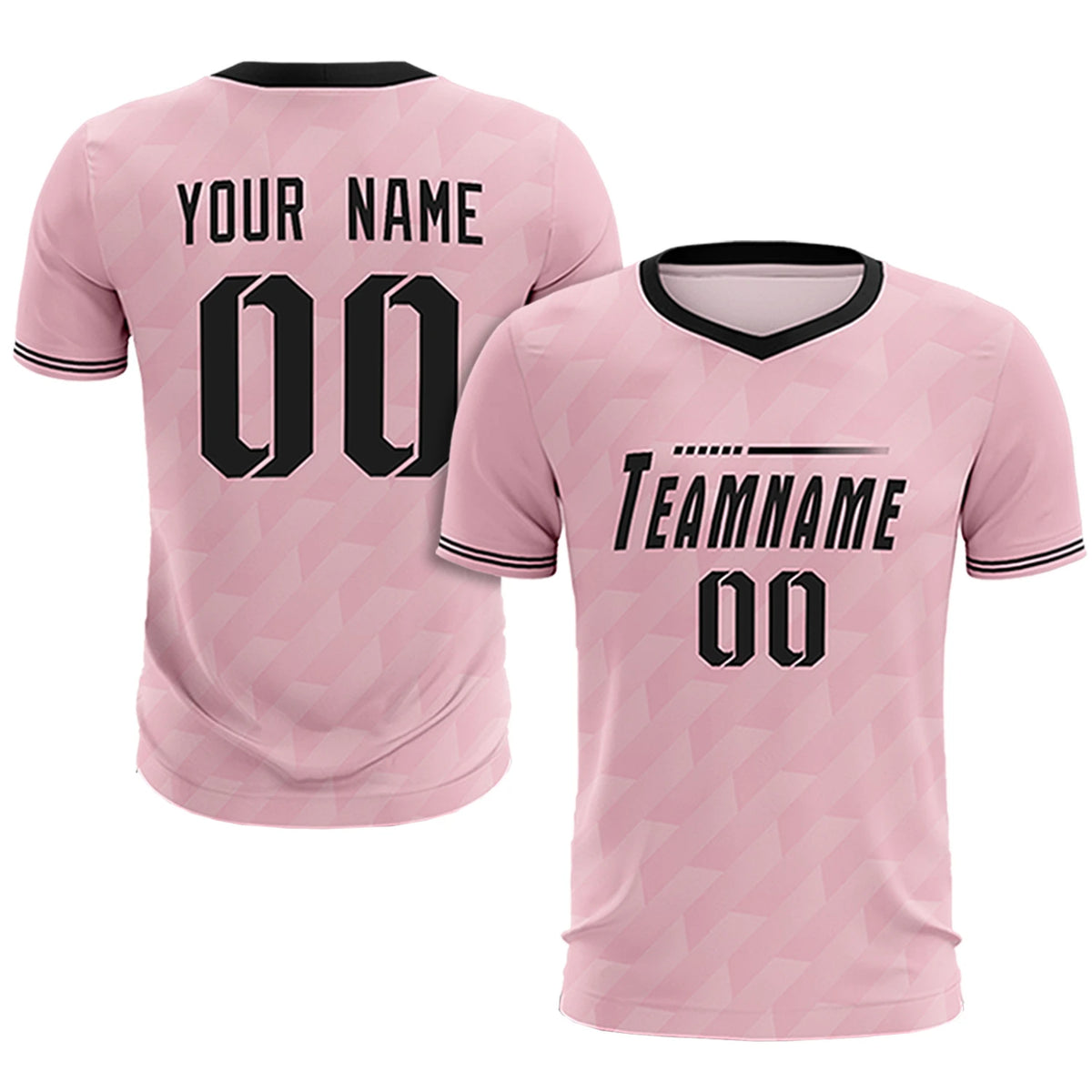 Custom Light Pink Black Training Uniform Soccer Sets Jersey