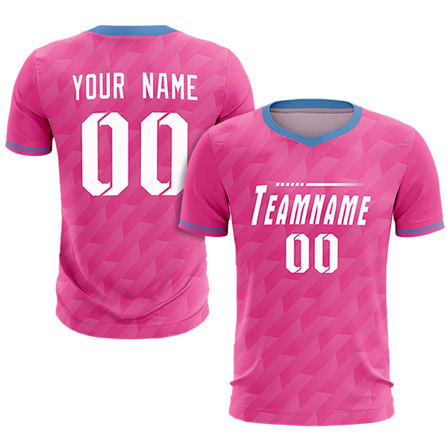 Custom Pink Light Blue Training Uniform Soccer Sets Jersey