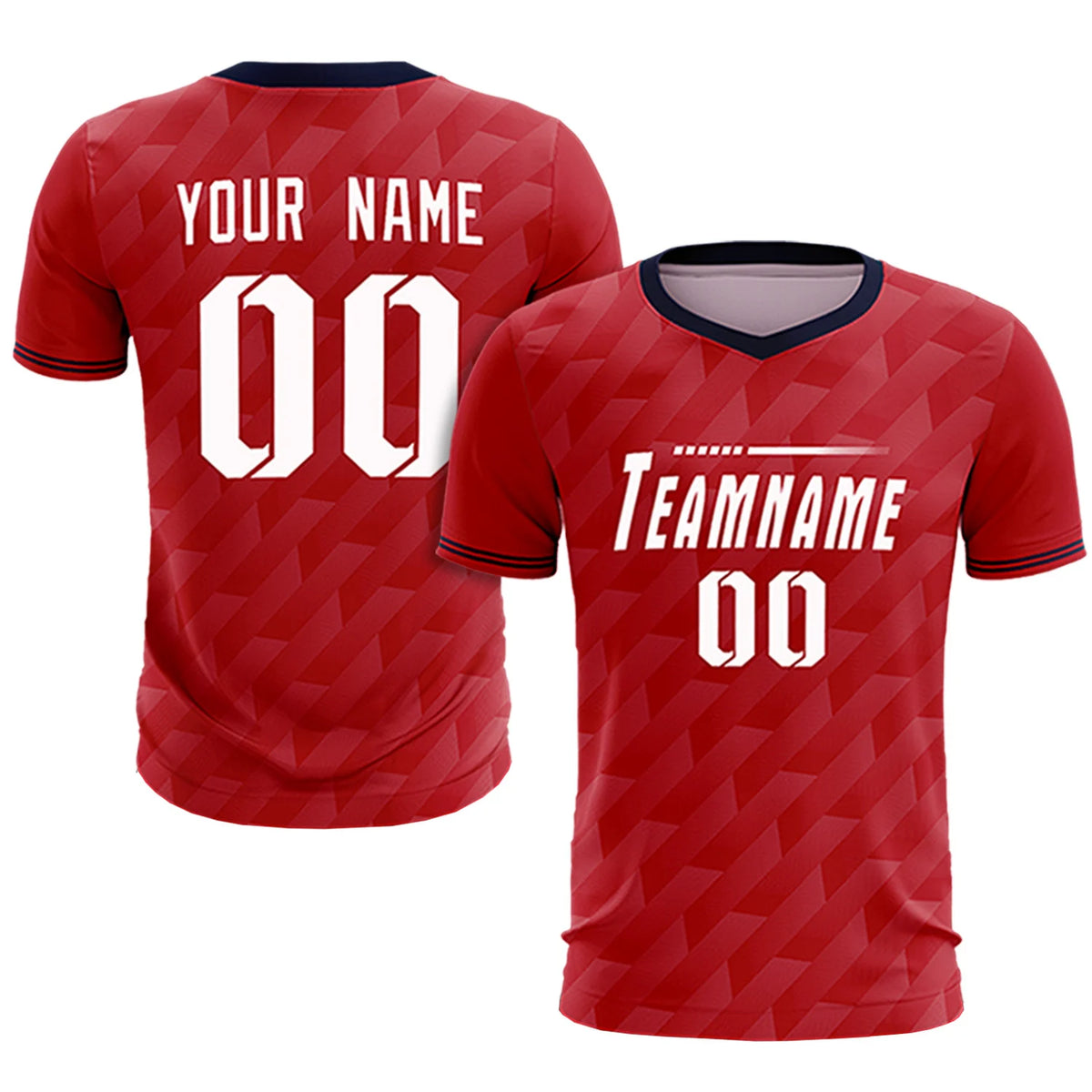 Custom Red Navy Training Uniform Soccer Sets Jersey