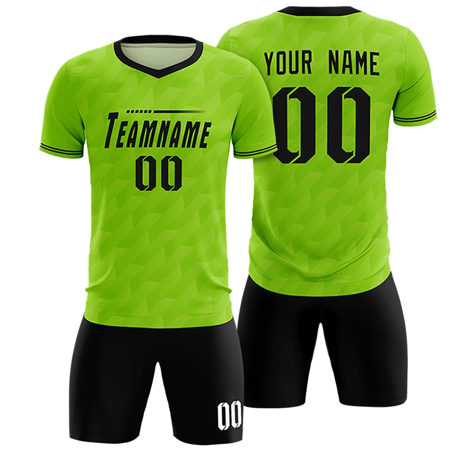 Custom Neon Green Black Training Uniform Soccer Sets Jersey