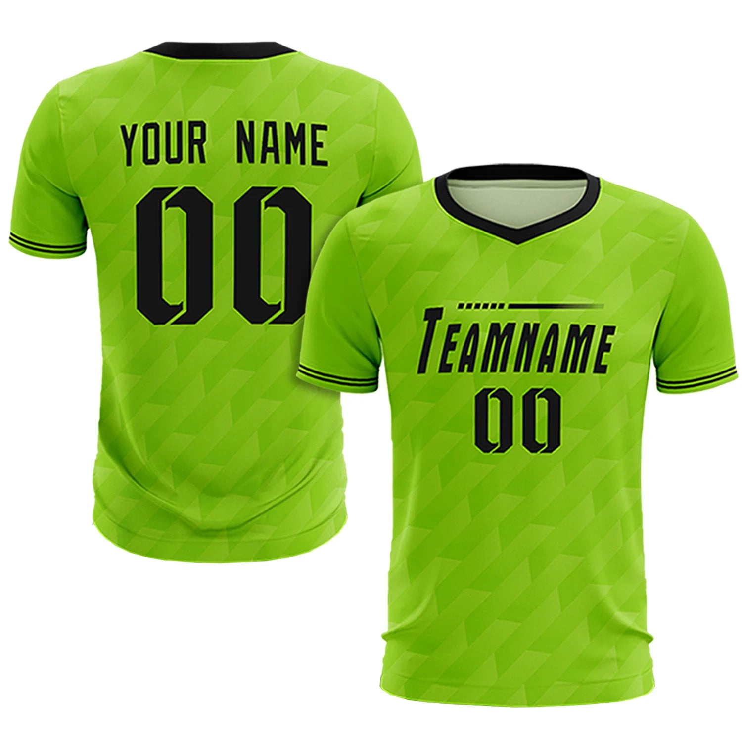 Custom Neon Green Black Training Uniform Soccer Sets Jersey