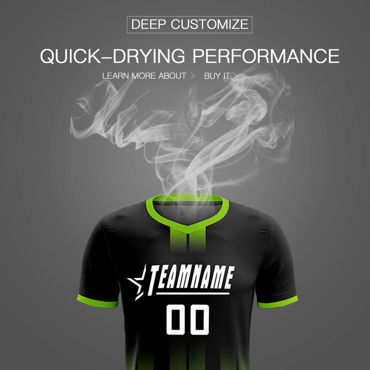 Custom Black Neon Green Vertical Training Uniform Soccer Sets Jersey