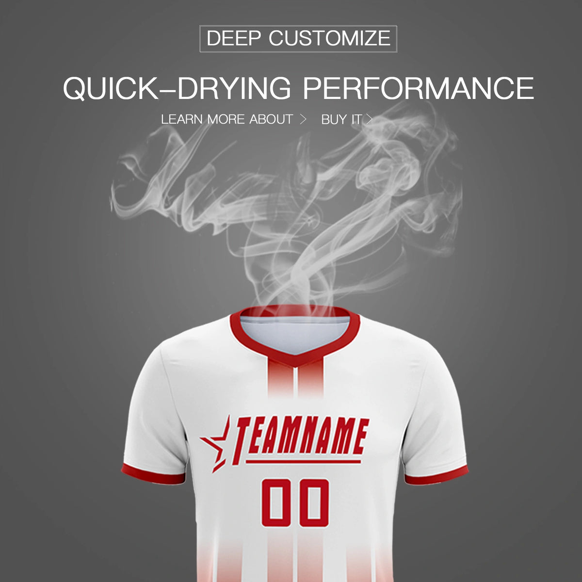 Custom White Red Vertical Training Uniform Soccer Sets Jersey