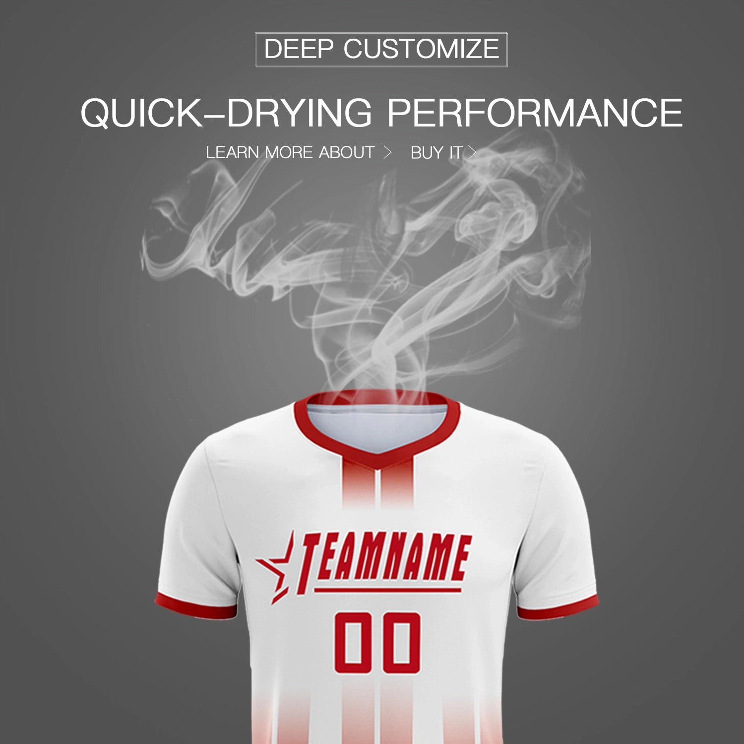 Custom White Red Vertical Training Uniform Soccer Sets Jersey