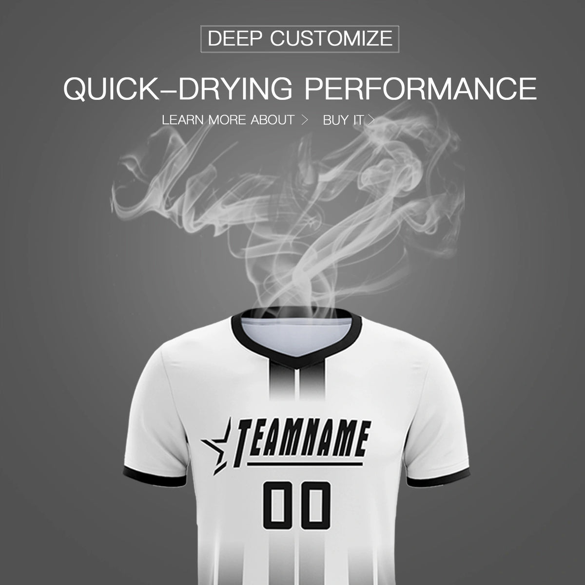 Custom White Black Vertical Training Uniform Soccer Sets Jersey