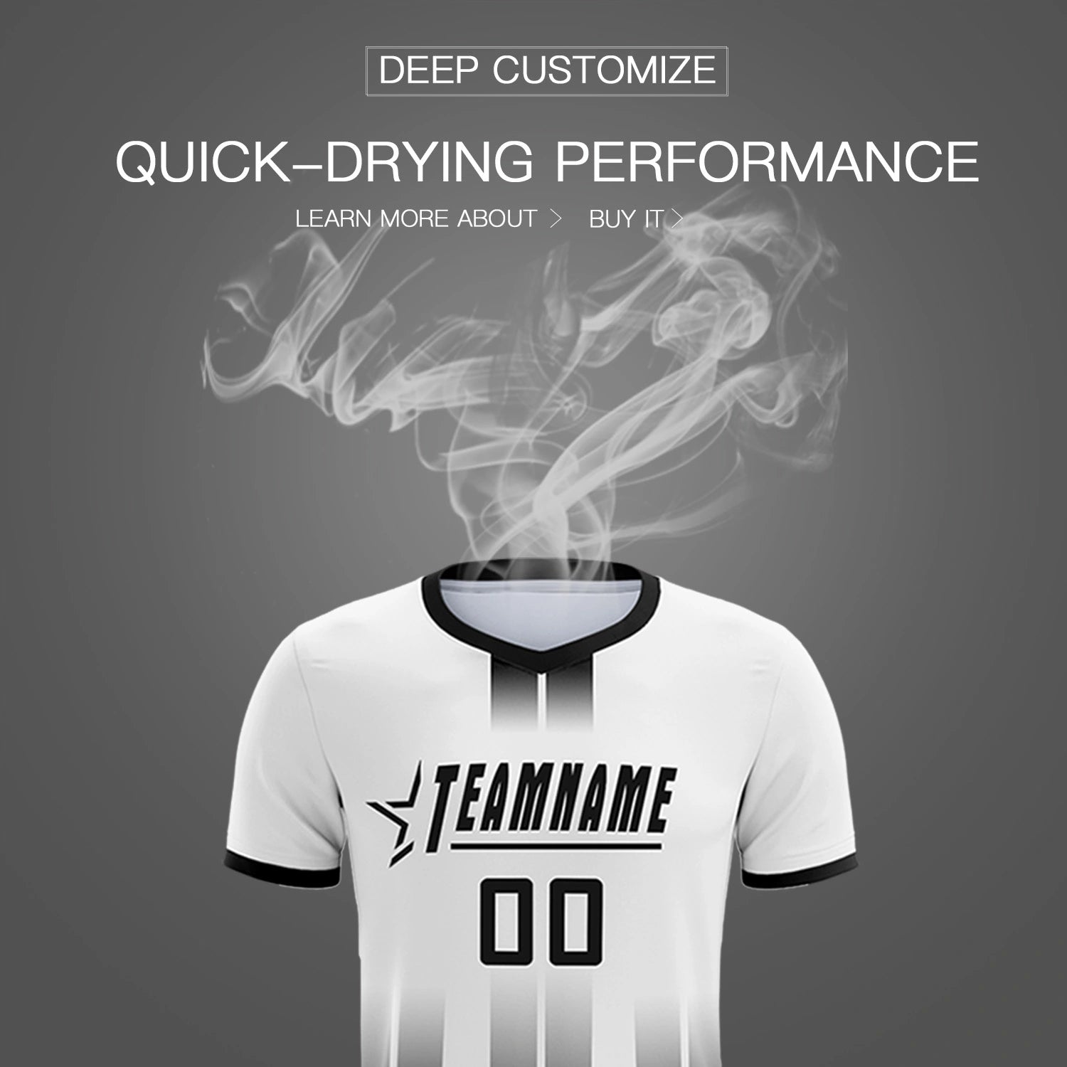 Custom White Black Vertical Training Uniform Soccer Sets Jersey