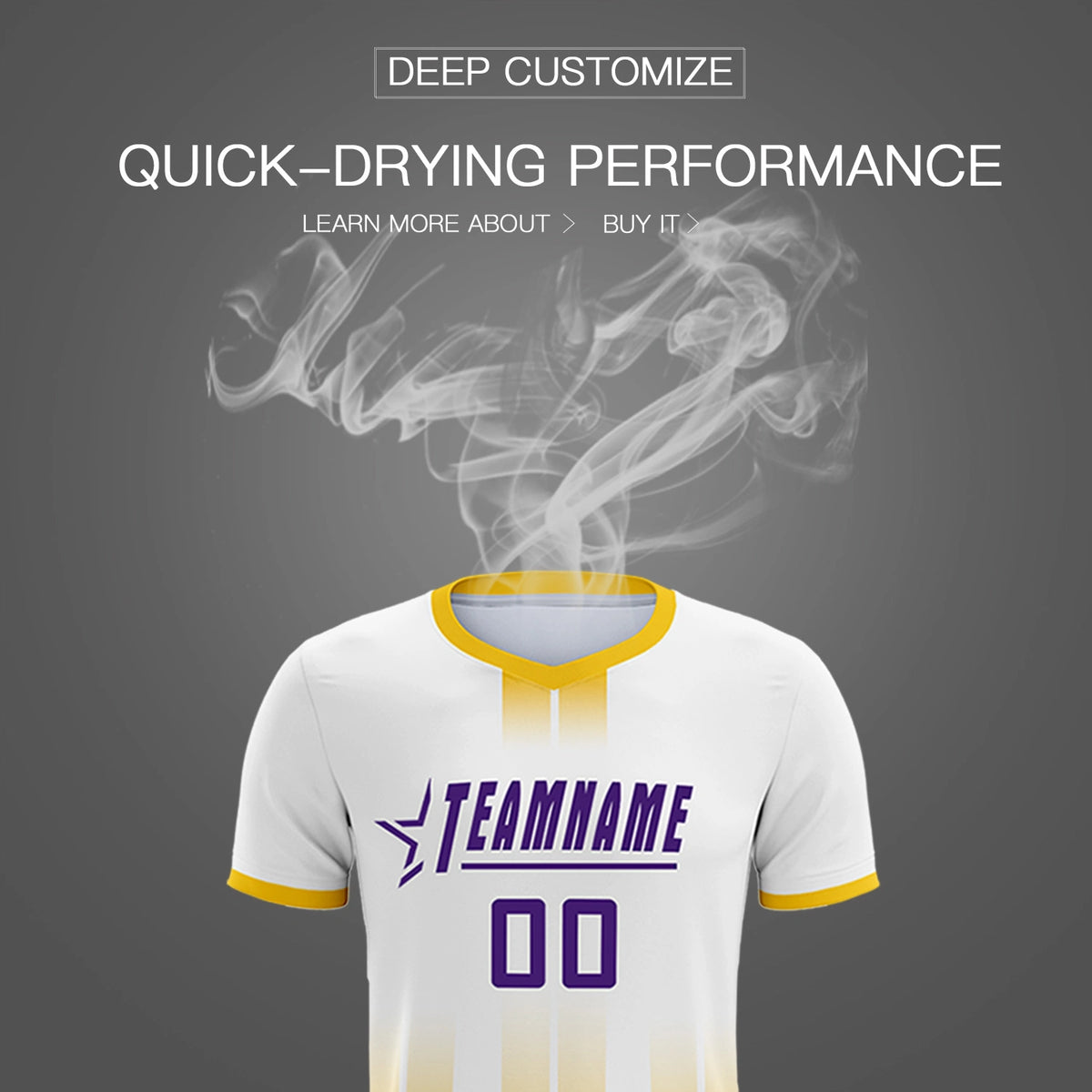 Custom White Gold01 Vertical Training Uniform Soccer Sets Jersey