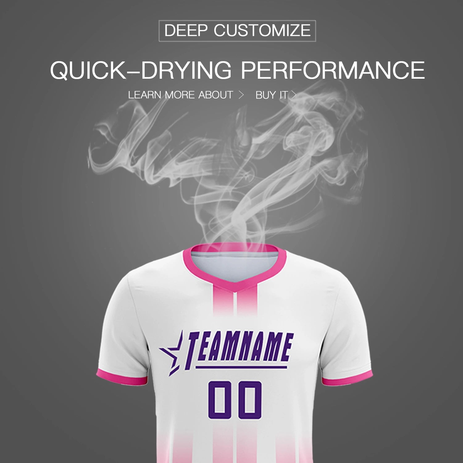 Custom White Pink Vertical Training Uniform Soccer Sets Jersey