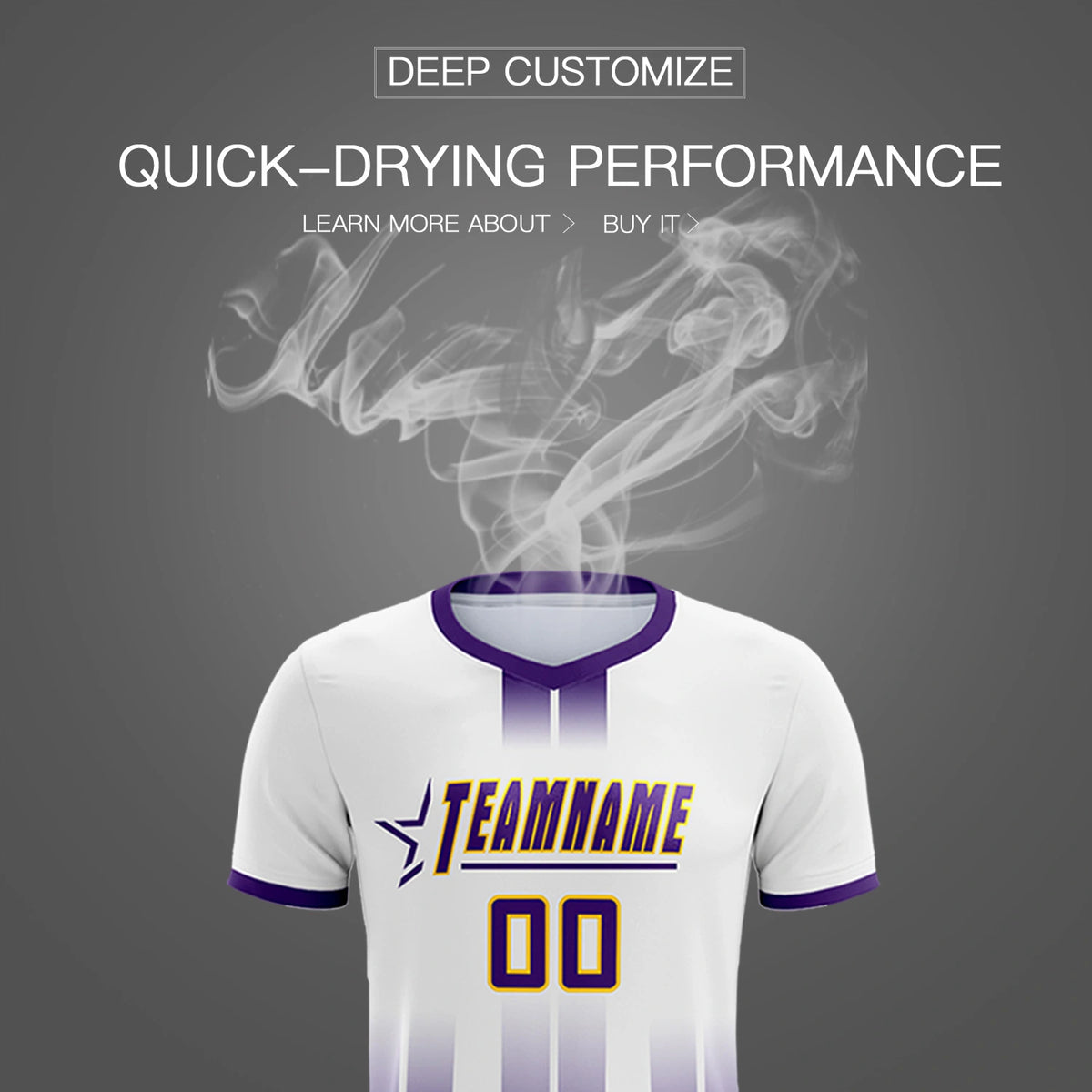 Custom White Purple Vertical Training Uniform Soccer Sets Jersey