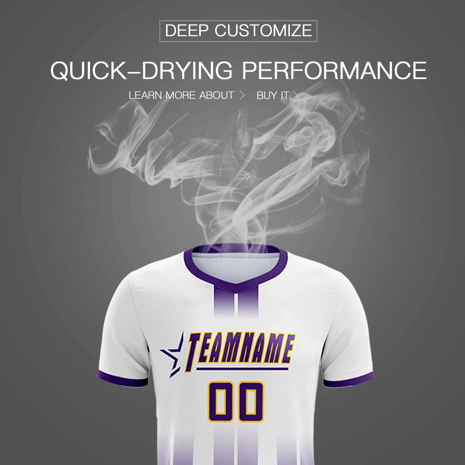 Custom White Purple Vertical Training Uniform Soccer Sets Jersey