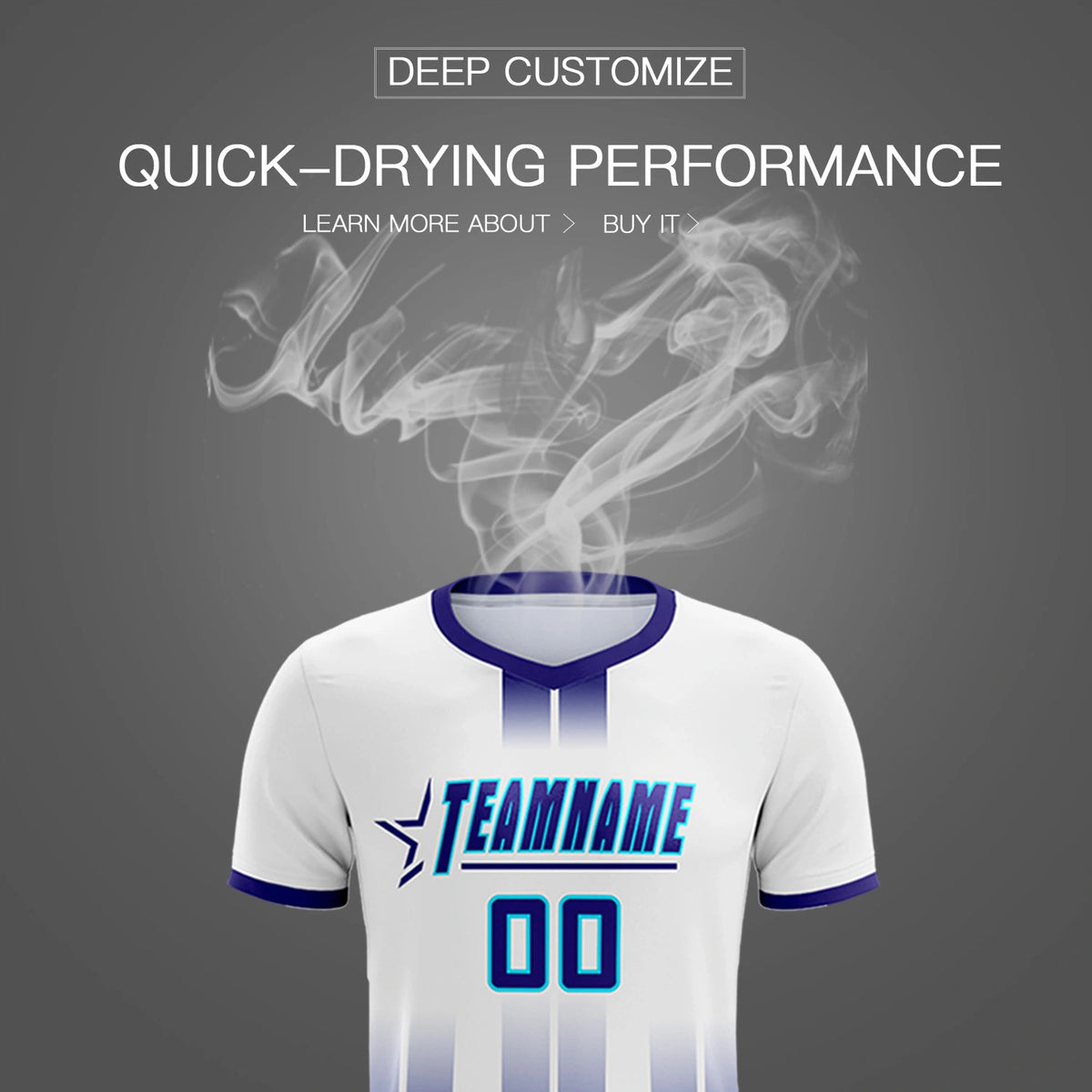 Custom White Purple Vertical Training Uniform Soccer Sets Jersey