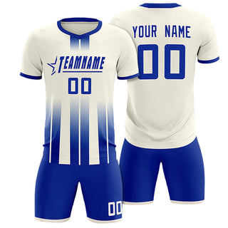 Uniforme de entrenamiento vertical de fútbol caqui azul real personalizado - Estilo 1
