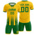 Custom Gold01 Kelly Green Vertical Training Uniform Soccer Sets Jersey