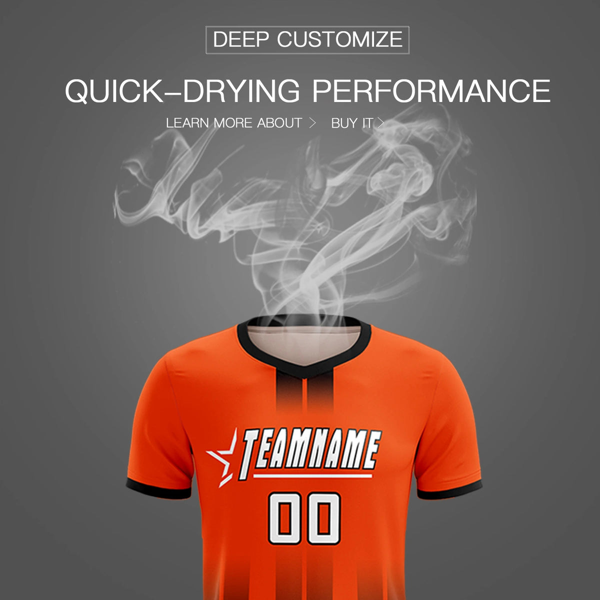 Custom Orange Black Vertical Training Uniform Soccer Sets Jersey