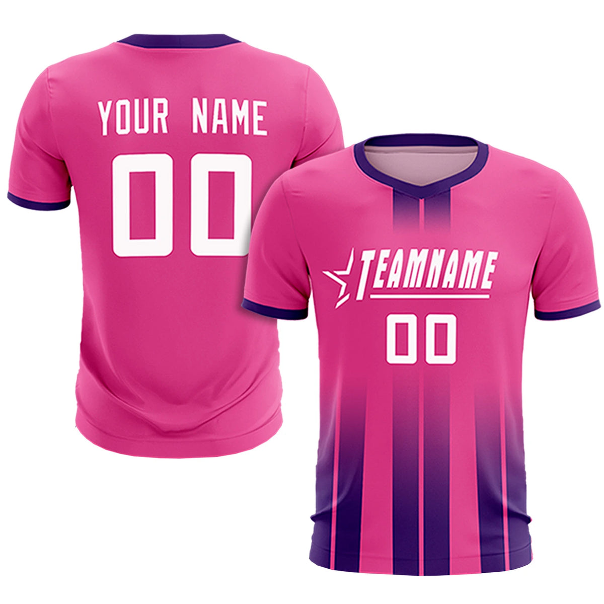 Custom Pink Purple Vertical Training Uniform Soccer Sets Jersey