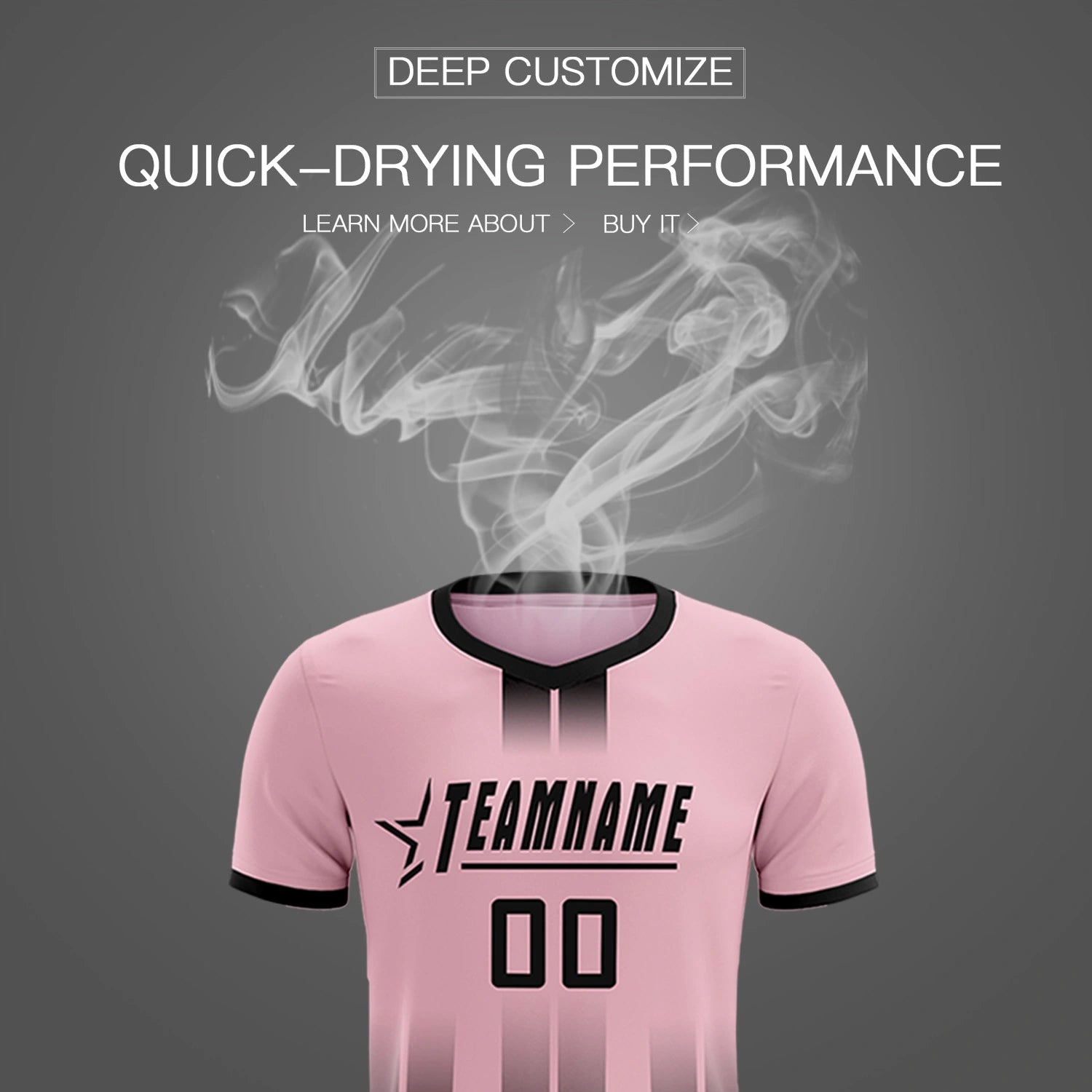 Custom Light Pink Black Vertical Training Uniform Soccer Sets Jersey