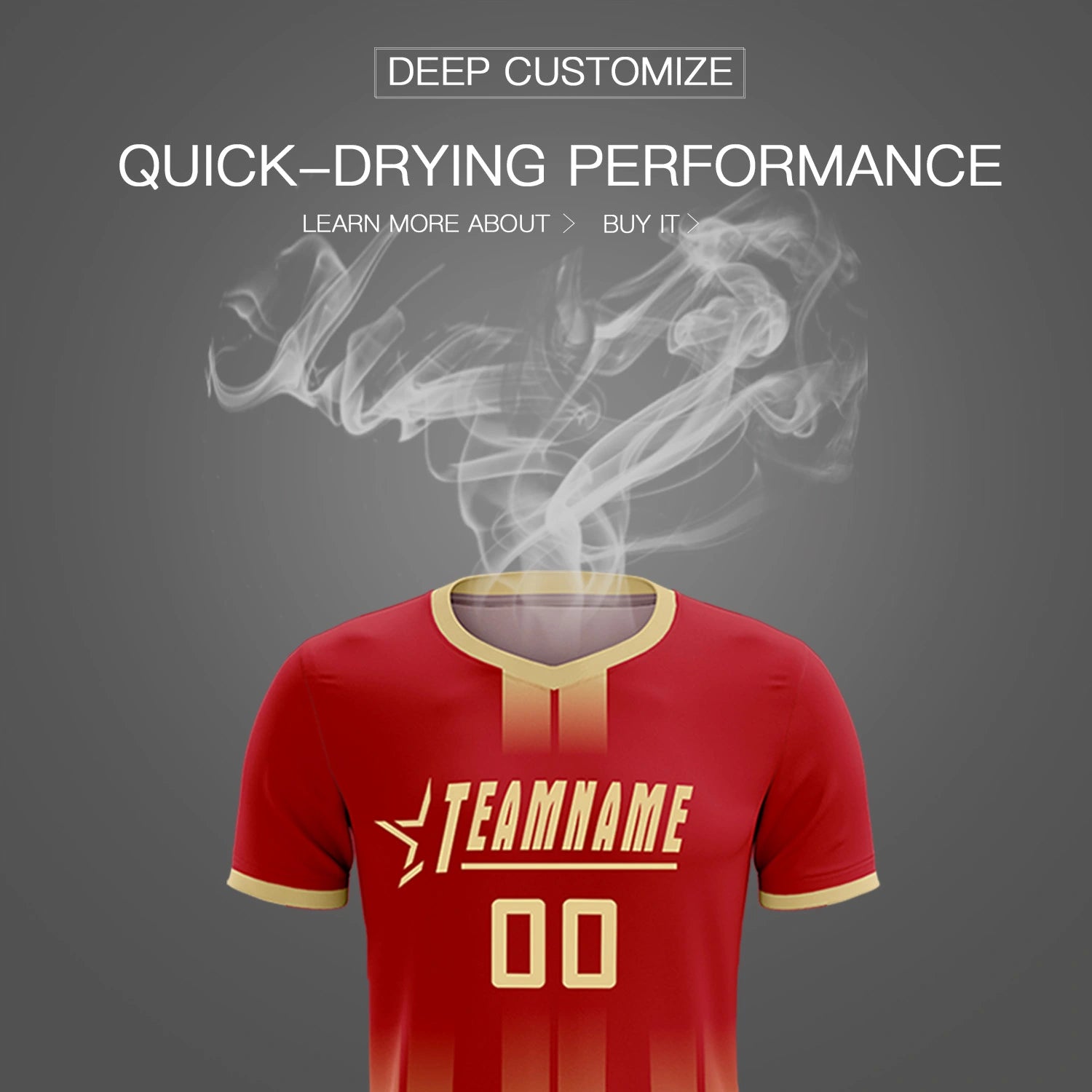 Custom Red Khaki Vertical Training Uniform Soccer Sets Jersey