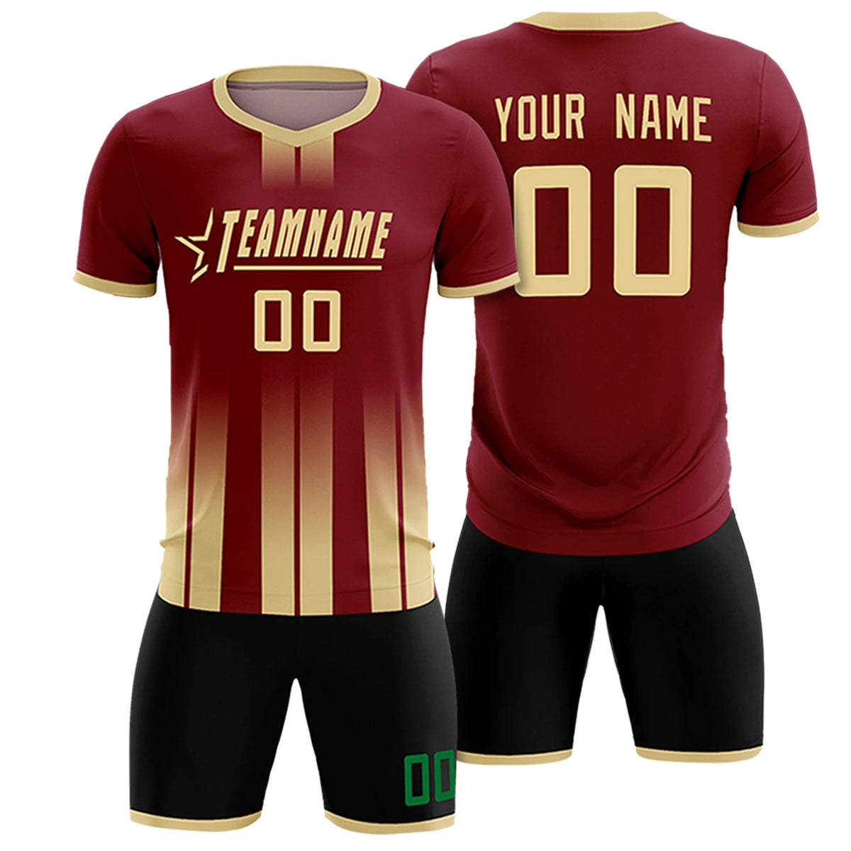 Custom Crimson Khaki Vertical Training Uniform Soccer Sets Jersey