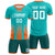 Custom Bright Green Orange Vertical Training Uniform Soccer Sets Jersey