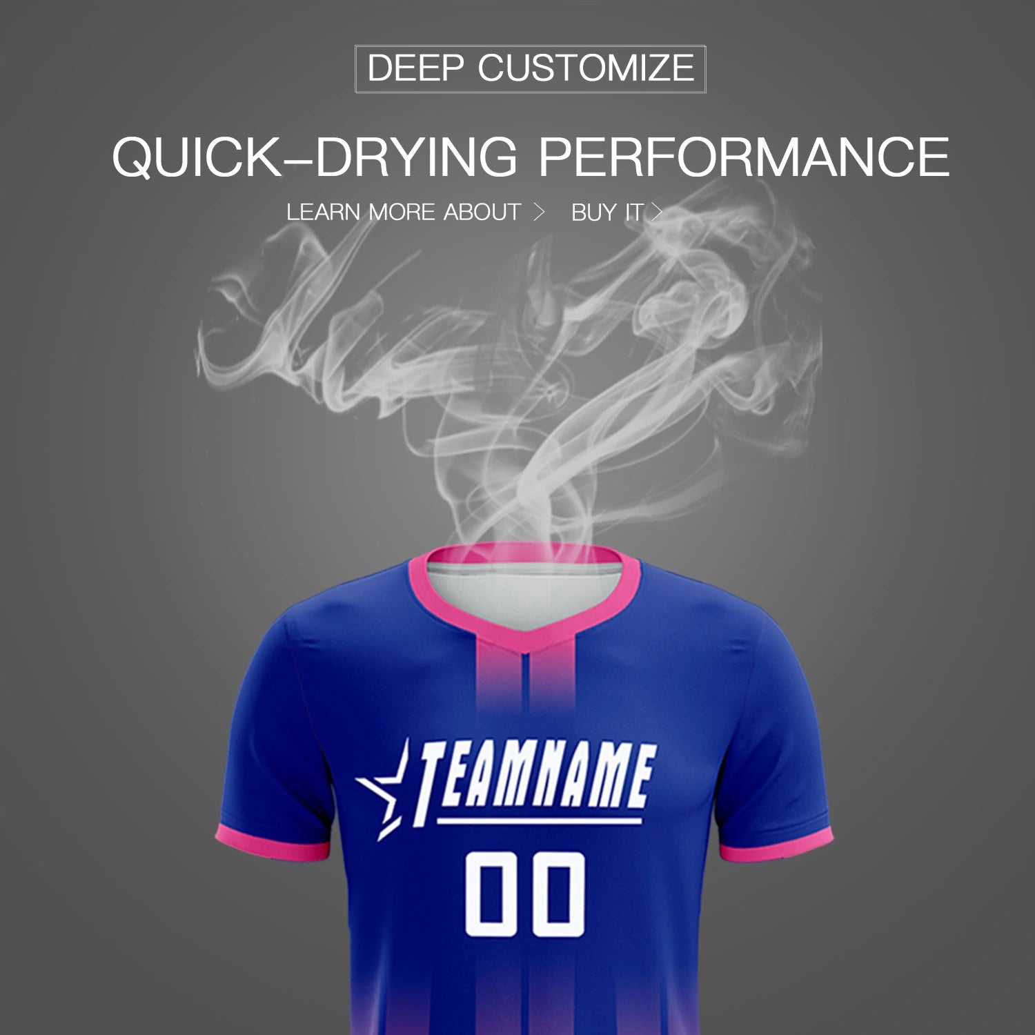 Custom Royal Blue Pink Vertical Training Uniform Soccer Sets Jersey