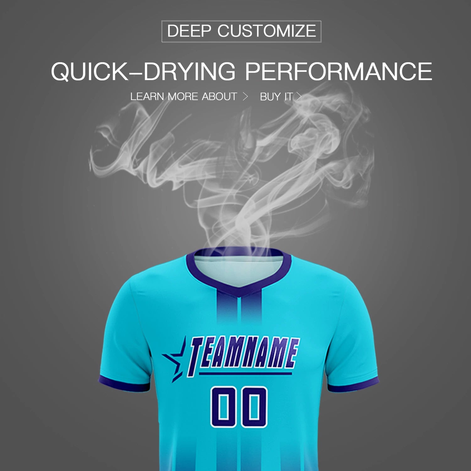 Custom Sky Blue Purple Vertical Training Uniform Soccer Sets Jersey