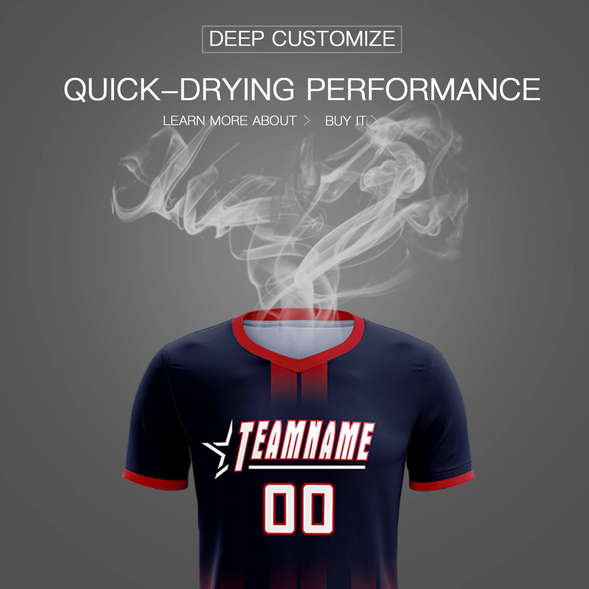 Custom Navy Red Vertical Training Uniform Soccer Sets Jersey
