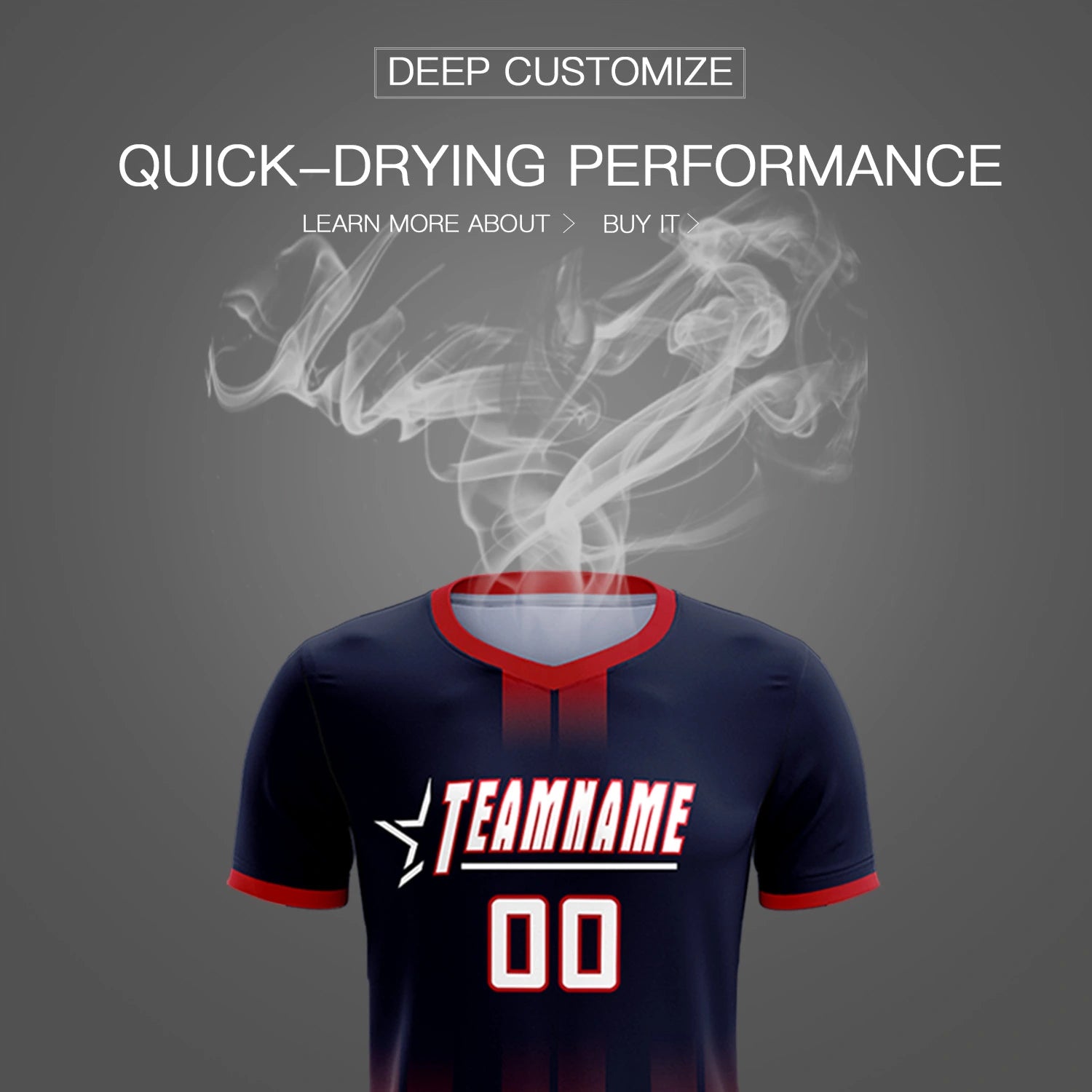 Custom Navy Red Vertical Training Uniform Soccer Sets Jersey
