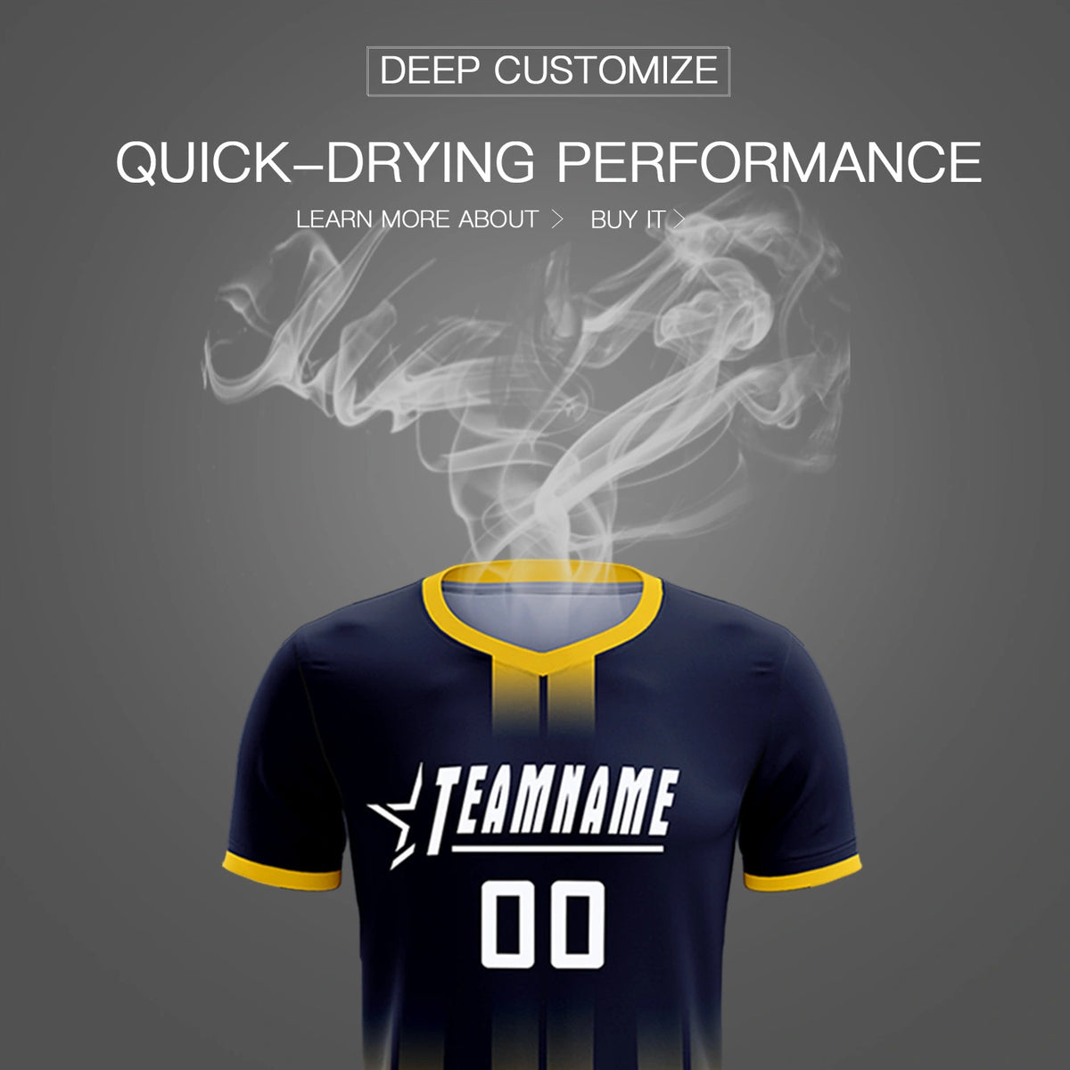 Custom Navy Gold01 Vertical Training Uniform Soccer Sets Jersey