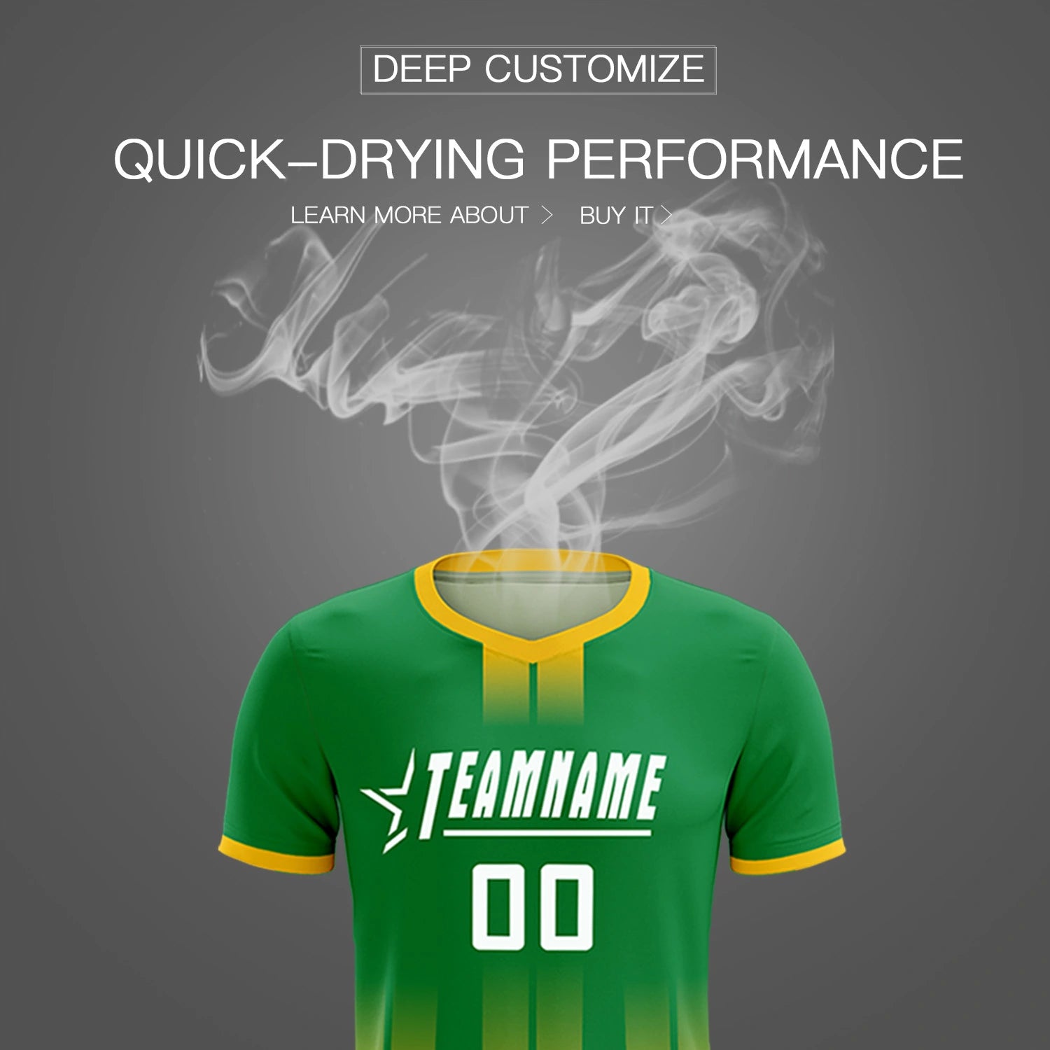 Custom Kelly Green Gold01 Vertical Training Uniform Soccer Sets Jersey