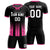 Custom Black Pink Vertical Training Uniform Soccer Sets Jersey