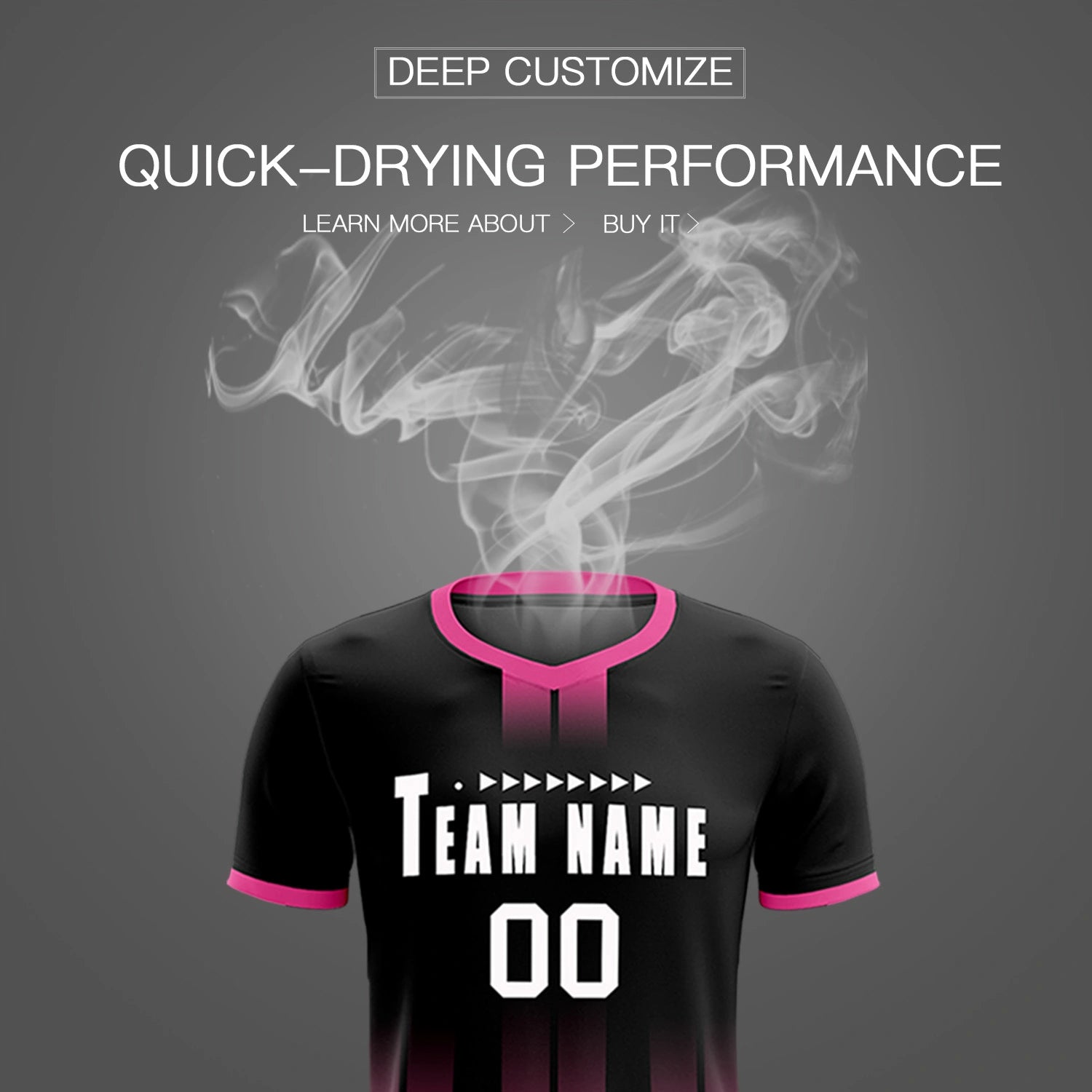 Custom Black Pink Vertical Training Uniform Soccer Sets Jersey