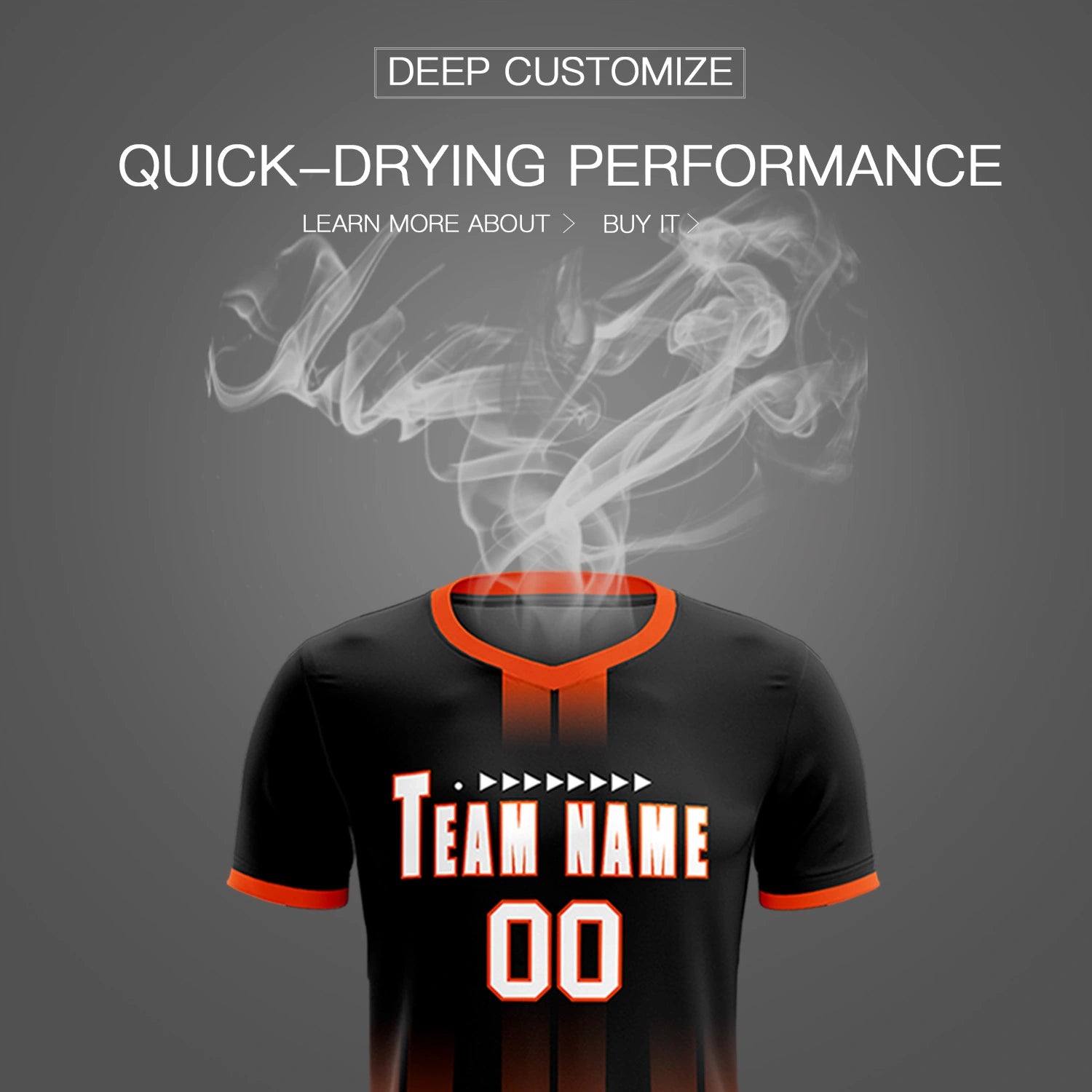 Custom Black Orange Vertical Training Uniform Soccer Sets Jersey