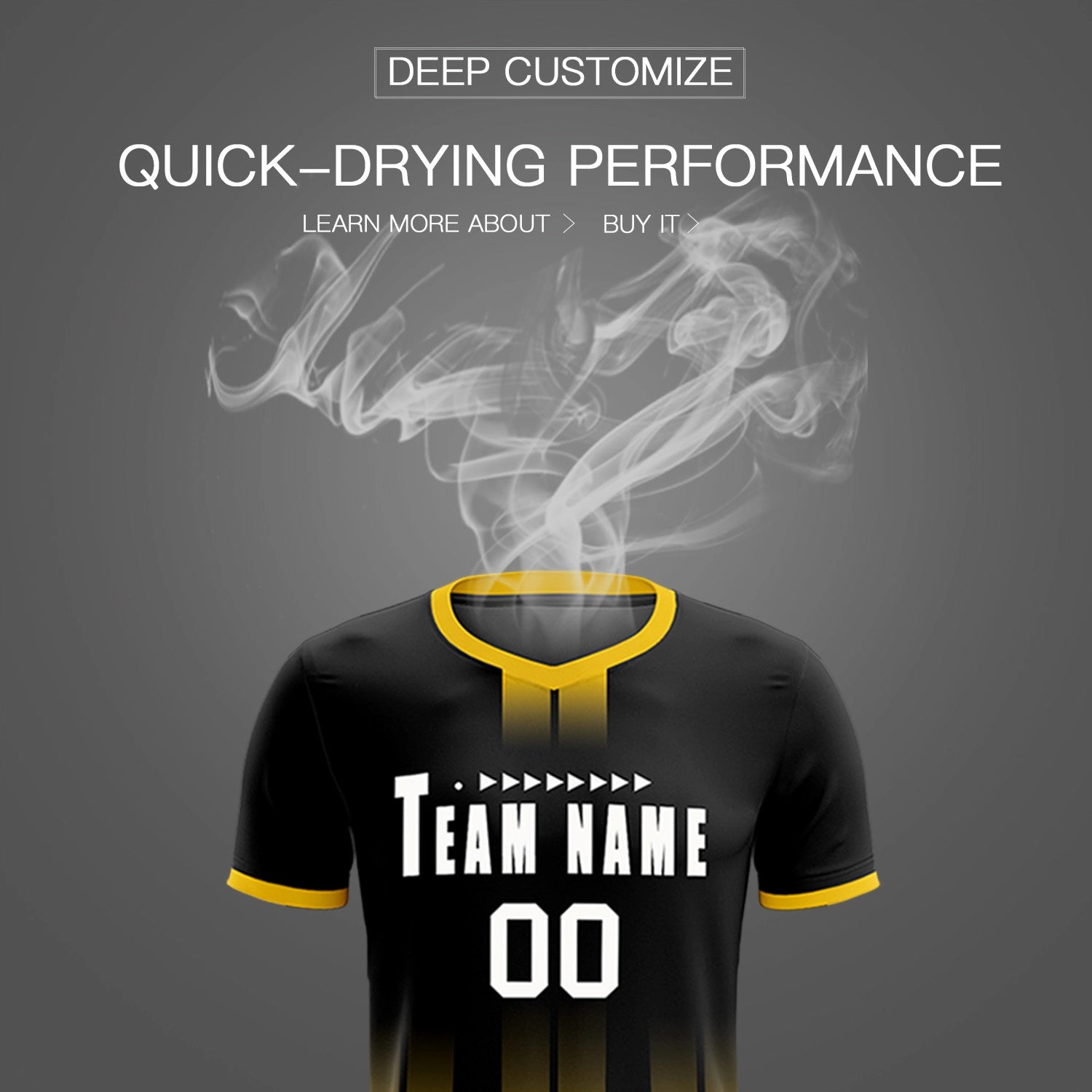 Custom Black Gold01 Vertical Training Uniform Soccer Sets Jersey